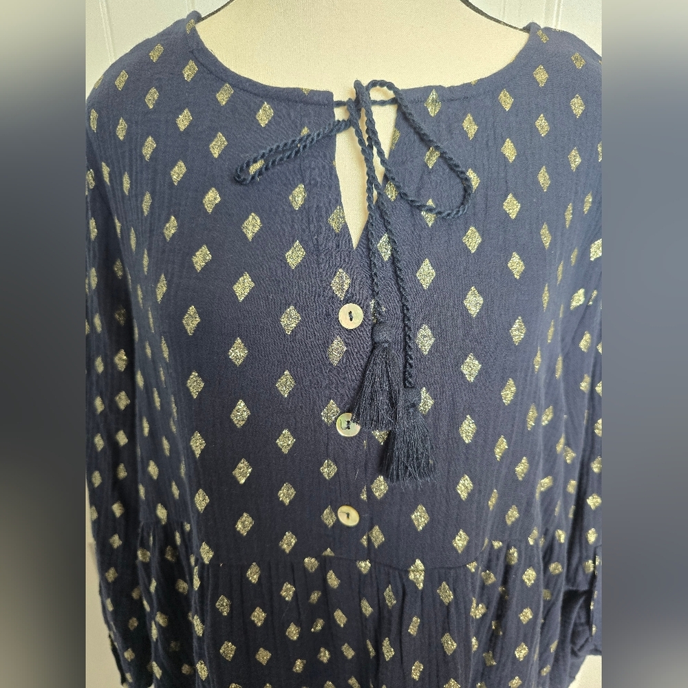 Kaktus Glitter Print Blue Dress XXL - Picture 4 of 7